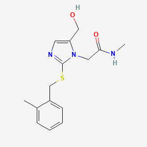 2-(5-(hydroxymethyl)-2-((2-methylbenzyl)thio)-1H-imidazol-1-yl)-N-methylacetamide
