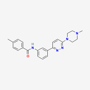 4-methyl-N-[3-[6-(4-methylpiperazin-1-yl)pyridazin-3-yl]phenyl]benzamide
