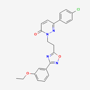 molecular formula C22H19ClN4O3 B2424458 6-(4-chlorophenyl)-2-(2-(3-(3-ethoxyphenyl)-1,2,4-oxadiazol-5-yl)ethyl)pyridazin-3(2H)-one CAS No. 1216618-64-2