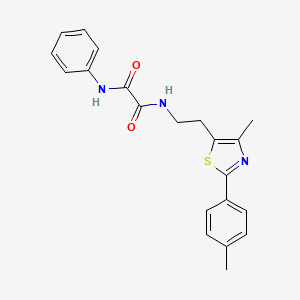 molecular formula C21H21N3O2S B2424461 N-{2-[4-methyl-2-(4-methylphenyl)-1,3-thiazol-5-yl]ethyl}-N'-phenylethanediamide CAS No. 894013-34-4