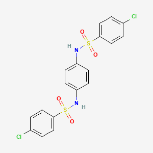 molecular formula C18H14Cl2N2O4S2 B2424476 4-chloro-N-[4-[(4-chlorophenyl)sulfonylamino]phenyl]benzenesulfonamide CAS No. 2654-68-4