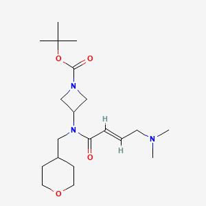 molecular formula C20H35N3O4 B2424479 Tert-butyl 3-[[(E)-4-(dimethylamino)but-2-enoyl]-(oxan-4-ylmethyl)amino]azetidine-1-carboxylate CAS No. 2411334-64-8