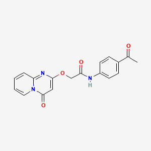 molecular formula C18H15N3O4 B2424481 N-(4-acetylphenyl)-2-((4-oxo-4H-pyrido[1,2-a]pyrimidin-2-yl)oxy)acetamide CAS No. 1105213-88-4