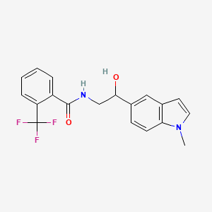 molecular formula C19H17F3N2O2 B2424482 N-(2-hydroxy-2-(1-methyl-1H-indol-5-yl)ethyl)-2-(trifluoromethyl)benzamide CAS No. 2034526-81-1
