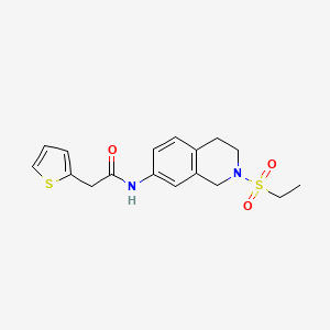 molecular formula C17H20N2O3S2 B2424484 N-(2-(ethylsulfonyl)-1,2,3,4-tetrahydroisoquinolin-7-yl)-2-(thiophen-2-yl)acetamide CAS No. 954639-96-4