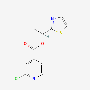 molecular formula C11H9ClN2O2S B2424487 1-(1,3-Thiazol-2-YL)ethyl 2-chloropyridine-4-carboxylate CAS No. 1436077-98-3