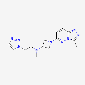 molecular formula C14H19N9 B2424488 N-methyl-1-{3-methyl-[1,2,4]triazolo[4,3-b]pyridazin-6-yl}-N-[2-(1H-1,2,3-triazol-1-yl)ethyl]azetidin-3-amine CAS No. 2198296-26-1