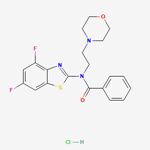 molecular formula C20H20ClF2N3O2S B2424489 N-(4,6-difluorobenzo[d]thiazol-2-yl)-N-(2-morpholinoethyl)benzamide hydrochloride CAS No. 1215478-14-0