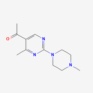 molecular formula C12H18N4O B2424493 1-[4-Methyl-2-(4-methylpiperazin-1-yl)pyrimidin-5-yl]ethanone CAS No. 66373-34-0