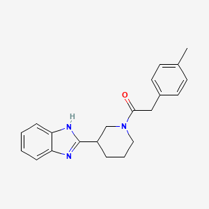 molecular formula C21H23N3O B2424495 1-[3-(1H-benzimidazol-2-yl)piperidin-1-yl]-2-(4-methylphenyl)ethanone CAS No. 2133338-83-5