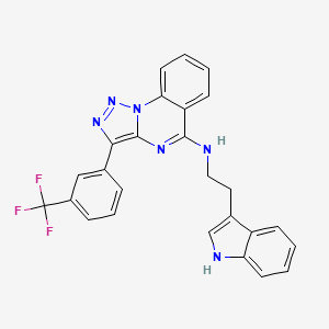 molecular formula C26H19F3N6 B2424501 N-[2-(1H-indol-3-yl)ethyl]-3-[3-(trifluoromethyl)phenyl]-[1,2,3]triazolo[1,5-a]quinazolin-5-amine CAS No. 866845-72-9
