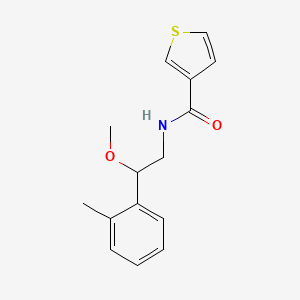 molecular formula C15H17NO2S B2424507 N-(2-methoxy-2-(o-tolyl)ethyl)thiophene-3-carboxamide CAS No. 1448134-73-3