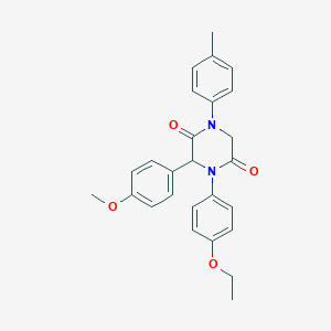 4-(4-Ethoxyphenyl)-3-(4-methoxyphenyl)-1-(4-methylphenyl)-2,5-piperazinedione