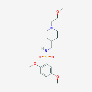 molecular formula C17H28N2O5S B2424512 2,5-dimethoxy-N-((1-(2-methoxyethyl)piperidin-4-yl)methyl)benzenesulfonamide CAS No. 953208-25-8