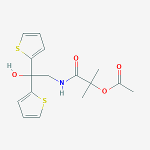 1-((2-Hydroxy-2,2-di(thiophen-2-yl)ethyl)amino)-2-methyl-1-oxopropan-2-yl acetate