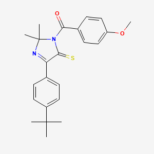 molecular formula C23H26N2O2S B2424517 4-(4-tert-butylphenyl)-1-(4-methoxybenzoyl)-2,2-dimethyl-2,5-dihydro-1H-imidazole-5-thione CAS No. 1223935-26-9