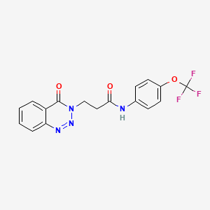 molecular formula C17H13F3N4O3 B2424519 3-(4-氧代-1,2,3-苯并三唑-3-基)-N-[4-(三氟甲氧基)苯基]丙酰胺 CAS No. 880810-76-4