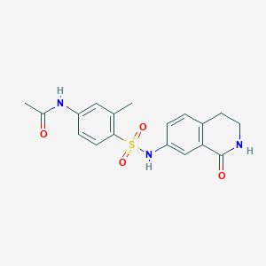 molecular formula C18H19N3O4S B2424520 N-(3-methyl-4-(N-(1-oxo-1,2,3,4-tetrahydroisoquinolin-7-yl)sulfamoyl)phenyl)acetamide CAS No. 1797845-49-8