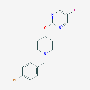 molecular formula C16H17BrFN3O B2424523 2-[1-[(4-Bromophenyl)methyl]piperidin-4-yl]oxy-5-fluoropyrimidine CAS No. 2380142-94-7