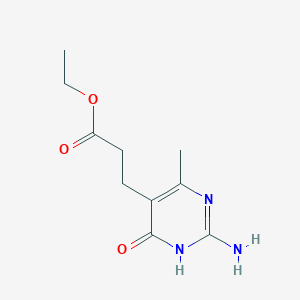 molecular formula C10H15N3O3 B2424525 ethyl 3-(2-amino-4-methyl-6-oxo-1H-pyrimidin-5-yl)propanoate CAS No. 500154-94-9