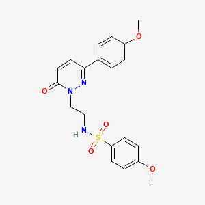 molecular formula C20H21N3O5S B2424526 4-methoxy-N-(2-(3-(4-methoxyphenyl)-6-oxopyridazin-1(6H)-yl)ethyl)benzenesulfonamide CAS No. 923146-37-6