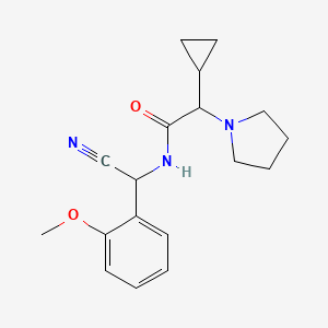 molecular formula C18H23N3O2 B2424534 N-[氰基-(2-甲氧苯基)甲基]-2-环丙基-2-吡咯烷-1-基乙酰胺 CAS No. 1645343-02-7