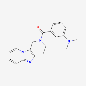 molecular formula C19H22N4O B2424545 3-(二甲氨基)-N-乙基-N-(咪唑并[1,2-a]吡啶-3-基甲基)苯甲酰胺 CAS No. 1448028-53-2