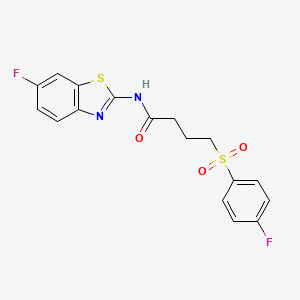 molecular formula C17H14F2N2O3S2 B2424551 N-(6-fluorobenzo[d]thiazol-2-yl)-4-((4-fluorophenyl)sulfonyl)butanamide CAS No. 941950-70-5