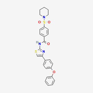 N-(4-(4-phenoxyphenyl)thiazol-2-yl)-4-(piperidin-1-ylsulfonyl)benzamide