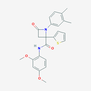 molecular formula C24H24N2O4S B242458 N-(2,4-dimethoxyphenyl)-1-(3,4-dimethylphenyl)-4-oxo-2-(2-thienyl)-2-azetidinecarboxamide 