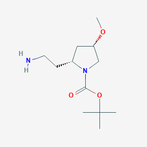 molecular formula C12H24N2O3 B2424582 Tert-butyl (2R,4S)-2-(2-aminoethyl)-4-methoxypyrrolidine-1-carboxylate CAS No. 2418596-94-6