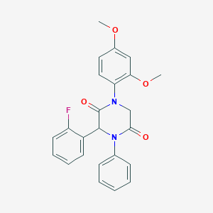 1-(2,4-Dimethoxyphenyl)-3-(2-fluorophenyl)-4-phenyl-2,5-piperazinedione