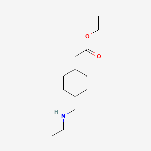molecular formula C13H25NO2 B2424609 trans-Ethyl 2-(4-((ethylamino)methyl)cyclohexyl)acetate CAS No. 669080-89-1