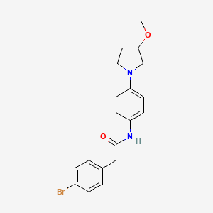 molecular formula C19H21BrN2O2 B2424611 2-(4-Bromophenyl)-N-[4-(3-methoxypyrrolidin-1-YL)phenyl]acetamide CAS No. 1797699-84-3