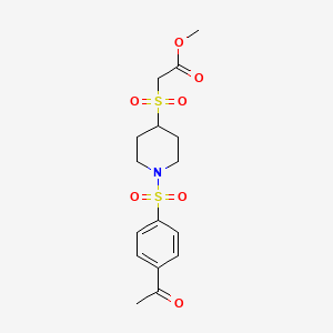 Methyl 2-((1-((4-acetylphenyl)sulfonyl)piperidin-4-yl)sulfonyl)acetate