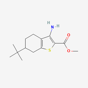 molecular formula C14H21NO2S B2424617 Methyl 3-amino-6-tert-butyl-4,5,6,7-tetrahydro-1-benzothiophene-2-carboxylate CAS No. 749920-50-1