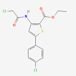 molecular formula C15H13Cl2NO3S B2424619 Ethyl 3-(2-chloroacetamido)-5-(4-chlorophenyl)thiophene-2-carboxylate CAS No. 757219-96-8
