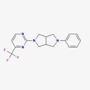 molecular formula C17H17F3N4 B2424627 2-Phenyl-5-[4-(trifluoromethyl)pyrimidin-2-yl]-1,3,3a,4,6,6a-hexahydropyrrolo[3,4-c]pyrrole CAS No. 2415583-16-1