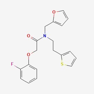 2-(2-fluorophenoxy)-N-(furan-2-ylmethyl)-N-(2-(thiophen-2-yl)ethyl)acetamide