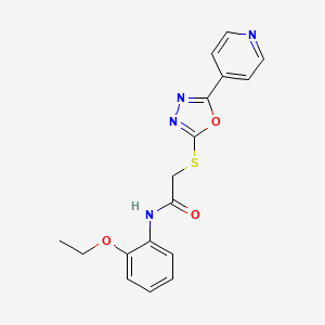 molecular formula C17H16N4O3S B2424641 N-(2-ethoxyphenyl)-2-[(5-pyridin-4-yl-1,3,4-oxadiazol-2-yl)sulfanyl]acetamide CAS No. 898612-55-0