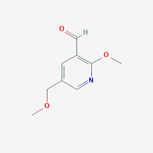 molecular formula C9H11NO3 B2424644 2-Methoxy-5-(methoxymethyl)pyridine-3-carbaldehyde CAS No. 2225136-41-2