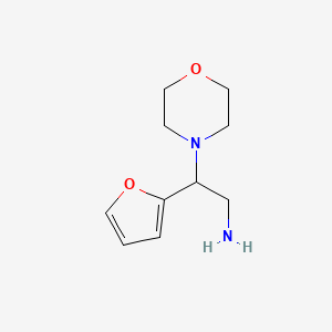 molecular formula C10H16N2O2 B2424646 2-Furan-2-yl-2-morpholin-4-yl-ethylamine CAS No. 876717-86-1