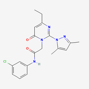 molecular formula C19H20ClN5O2 B2424650 N-(3-chlorophenyl)-2-(2-(3,5-dimethyl-1H-pyrazol-1-yl)-4-ethyl-6-oxopyrimidin-1(6H)-yl)acetamide CAS No. 1019099-36-5