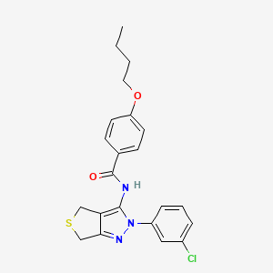 4-butoxy-N-[2-(3-chlorophenyl)-4,6-dihydrothieno[3,4-c]pyrazol-3-yl]benzamide