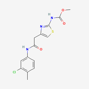 molecular formula C14H14ClN3O3S B2424658 Methyl (4-(2-((3-chloro-4-methylphenyl)amino)-2-oxoethyl)thiazol-2-yl)carbamate CAS No. 946284-19-1