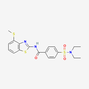 molecular formula C19H21N3O3S3 B2424659 4-(N,N-二乙基氨磺酰基)-N-(4-(甲硫基)苯并[d]噻唑-2-基)苯甲酰胺 CAS No. 899941-63-0