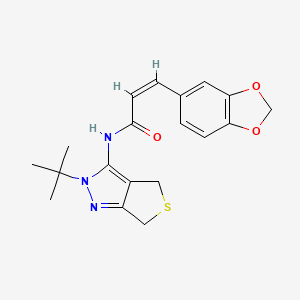 molecular formula C19H21N3O3S B2424664 (Z)-3-(benzo[d][1,3]dioxol-5-yl)-N-(2-(tert-butyl)-4,6-dihydro-2H-thieno[3,4-c]pyrazol-3-yl)acrylamide CAS No. 476459-26-4