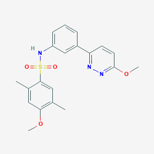 molecular formula C20H21N3O4S B2424665 4-methoxy-N-[3-(6-methoxypyridazin-3-yl)phenyl]-2,5-dimethylbenzenesulfonamide CAS No. 895802-74-1