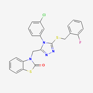 3-((4-(3-chlorophenyl)-5-((2-fluorobenzyl)thio)-4H-1,2,4-triazol-3-yl)methyl)benzo[d]thiazol-2(3H)-one