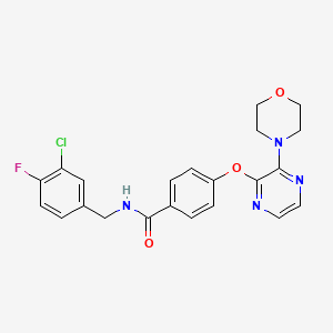 N-(3-chloro-4-fluorobenzyl)-4-((3-morpholinopyrazin-2-yl)oxy)benzamide
